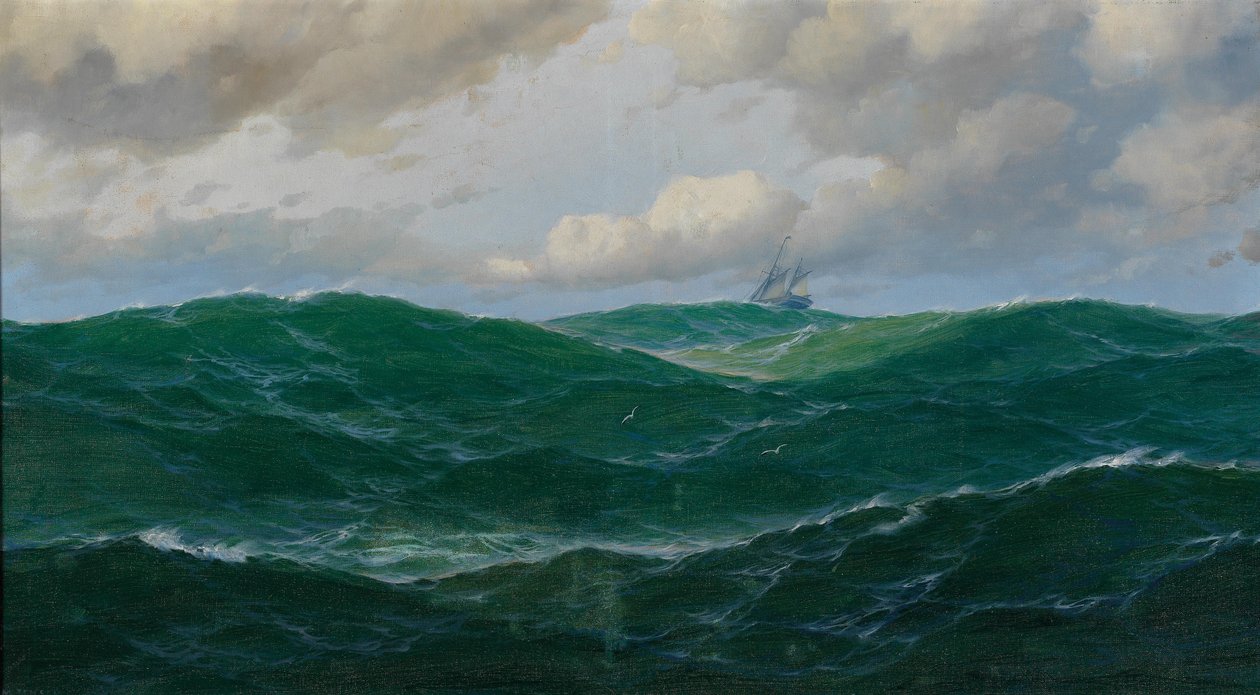 Ship on Rough Seas by Max Jensen