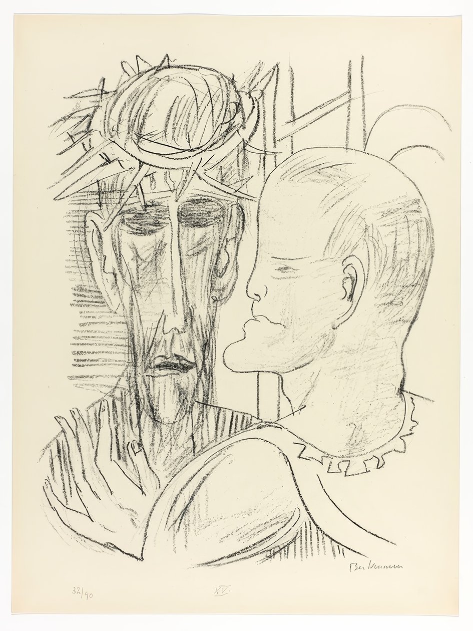 Christ and Pilate (plate 15 from Day and Dream) by Max Beckmann