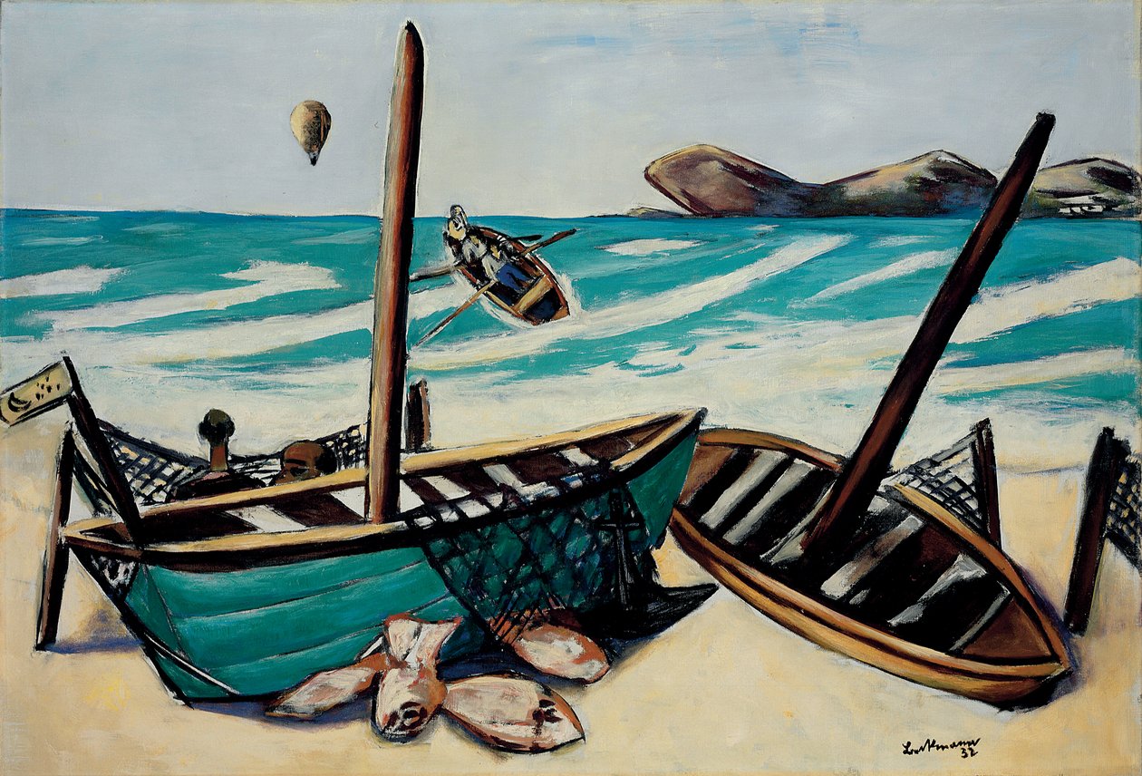 Coastal Landscape with Balloon by Max Beckmann