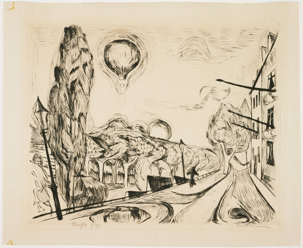 Landscape with Balloon by Max Beckmann