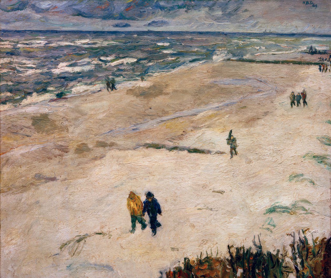 People After Work by the Sea (On the Beach of Wangerooge) by Max Beckmann
