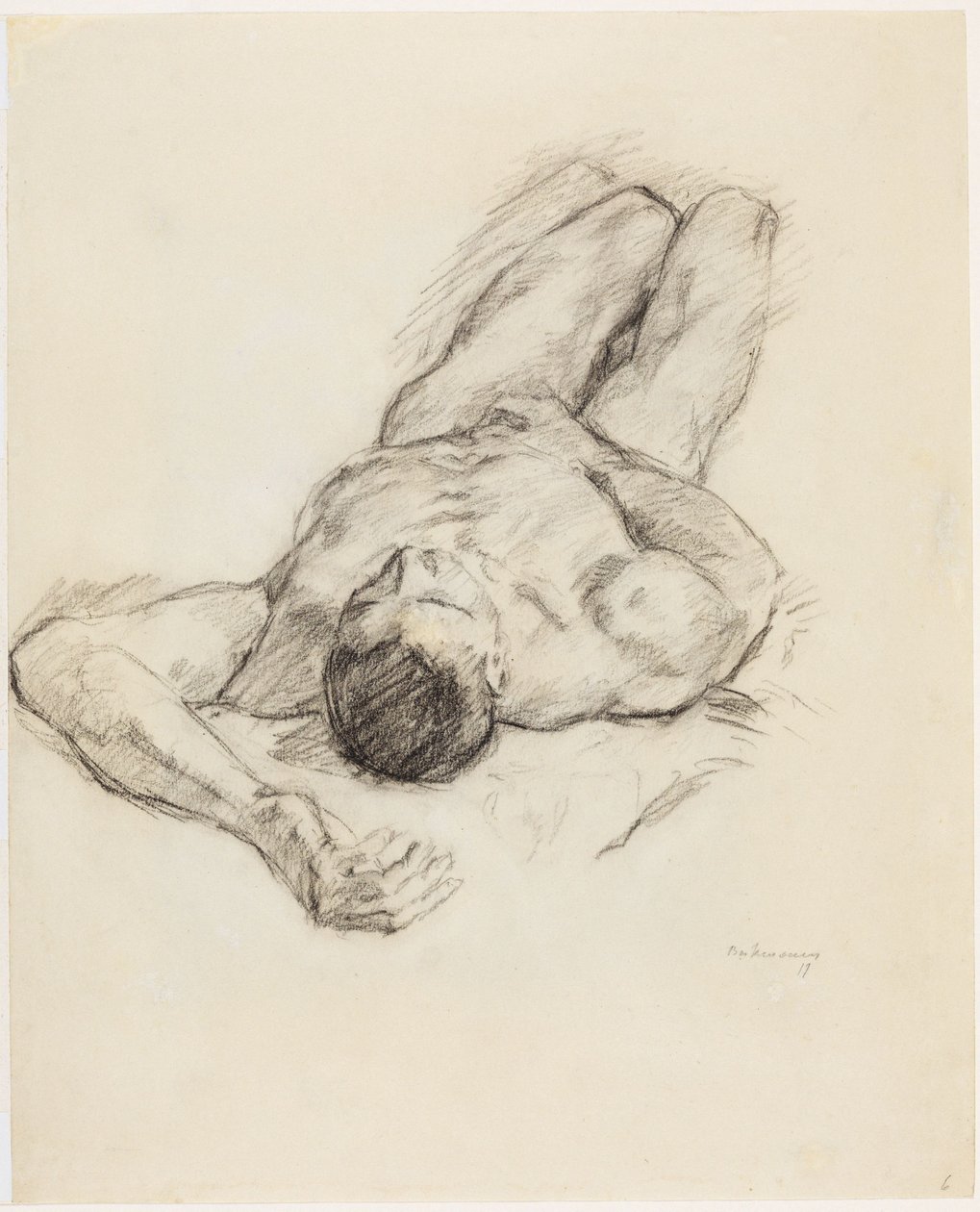 Reclining Male Nude by Max Beckmann