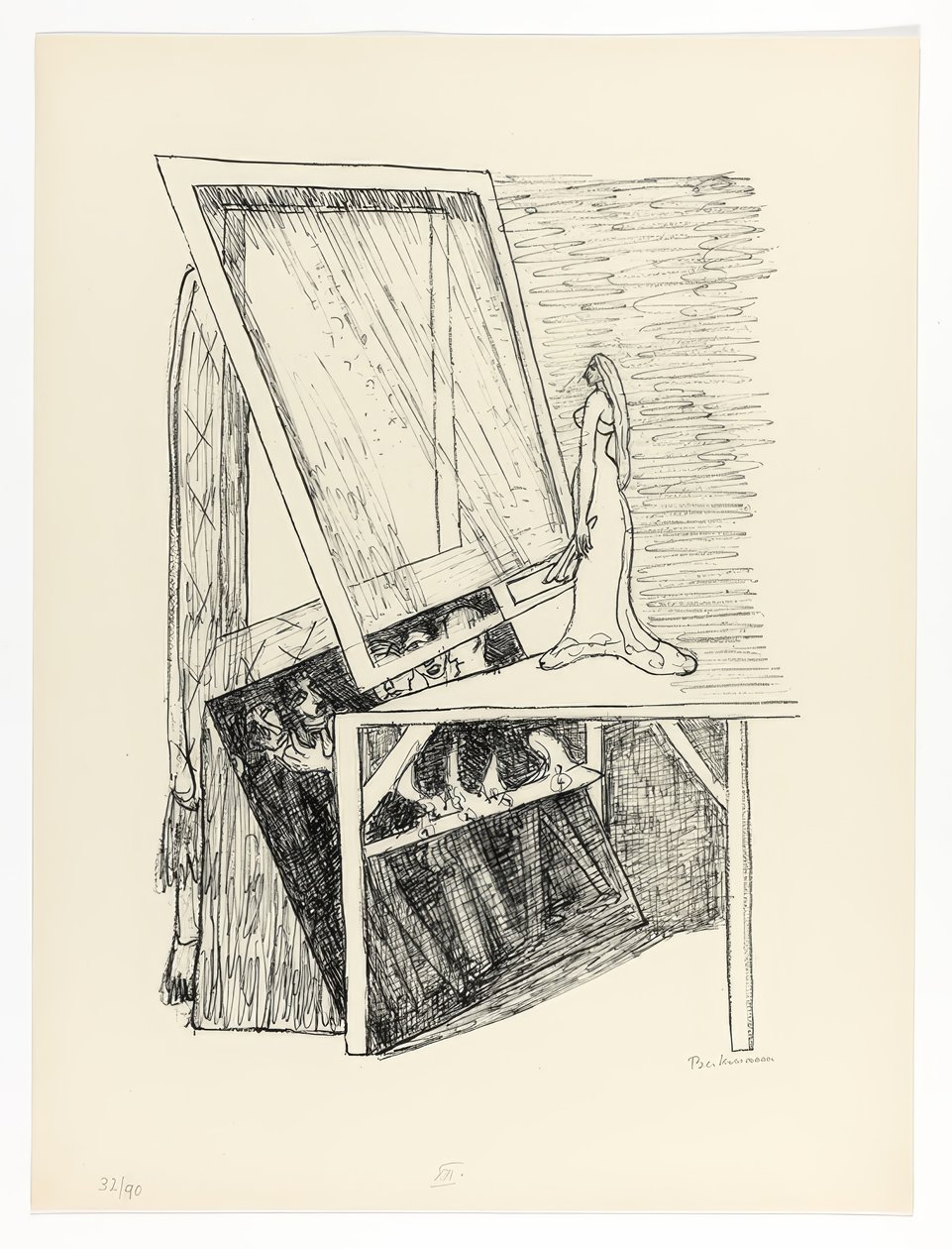 Magic Mirror, plate 13 from Day and Dream by Max Beckmann