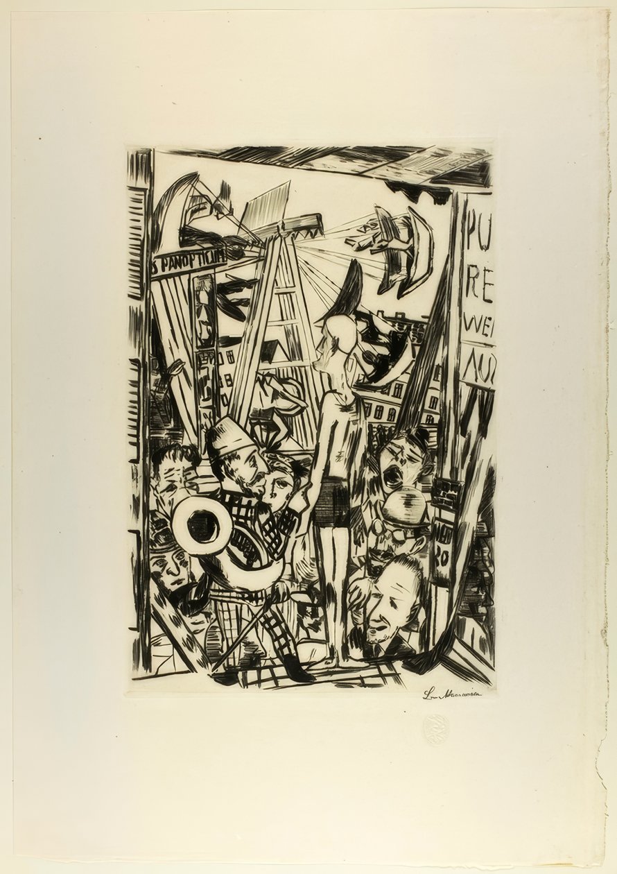 The Tall Man, plate five from Jahrmarkt by Max Beckmann