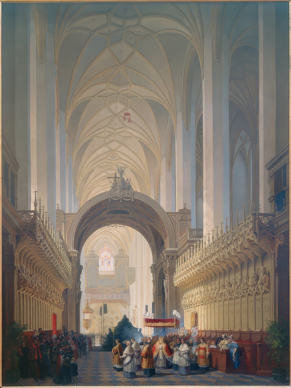 The Interior of Munich Frauenkirche by Max Emanuel Ainmiller