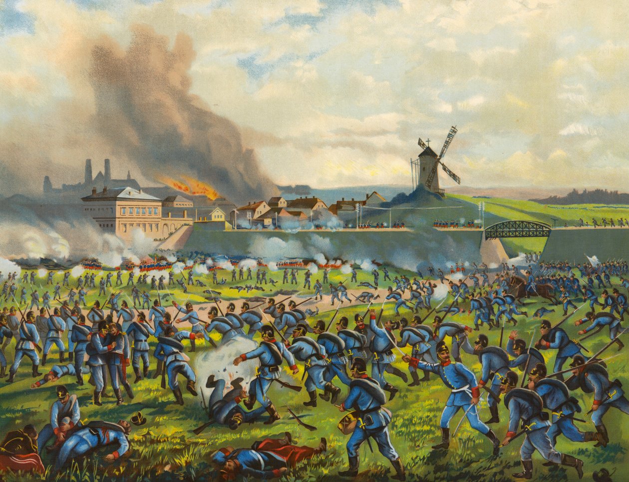 German Infantry Attacking Orleans by Max Henze-Dassau