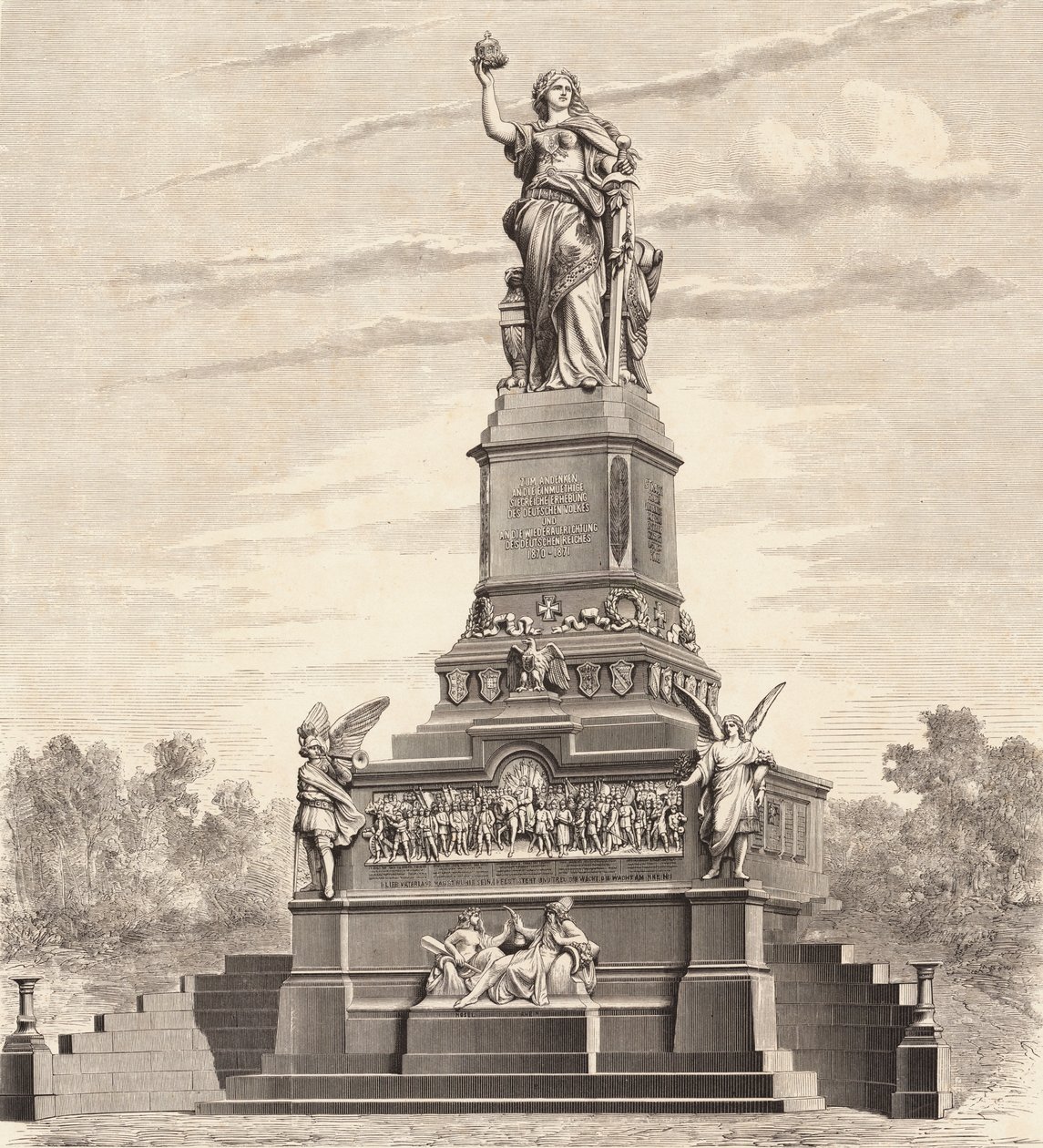 Niederwalddenkmal, Monument Commemorating the Unification of Germany by Max Henze-Dassau
