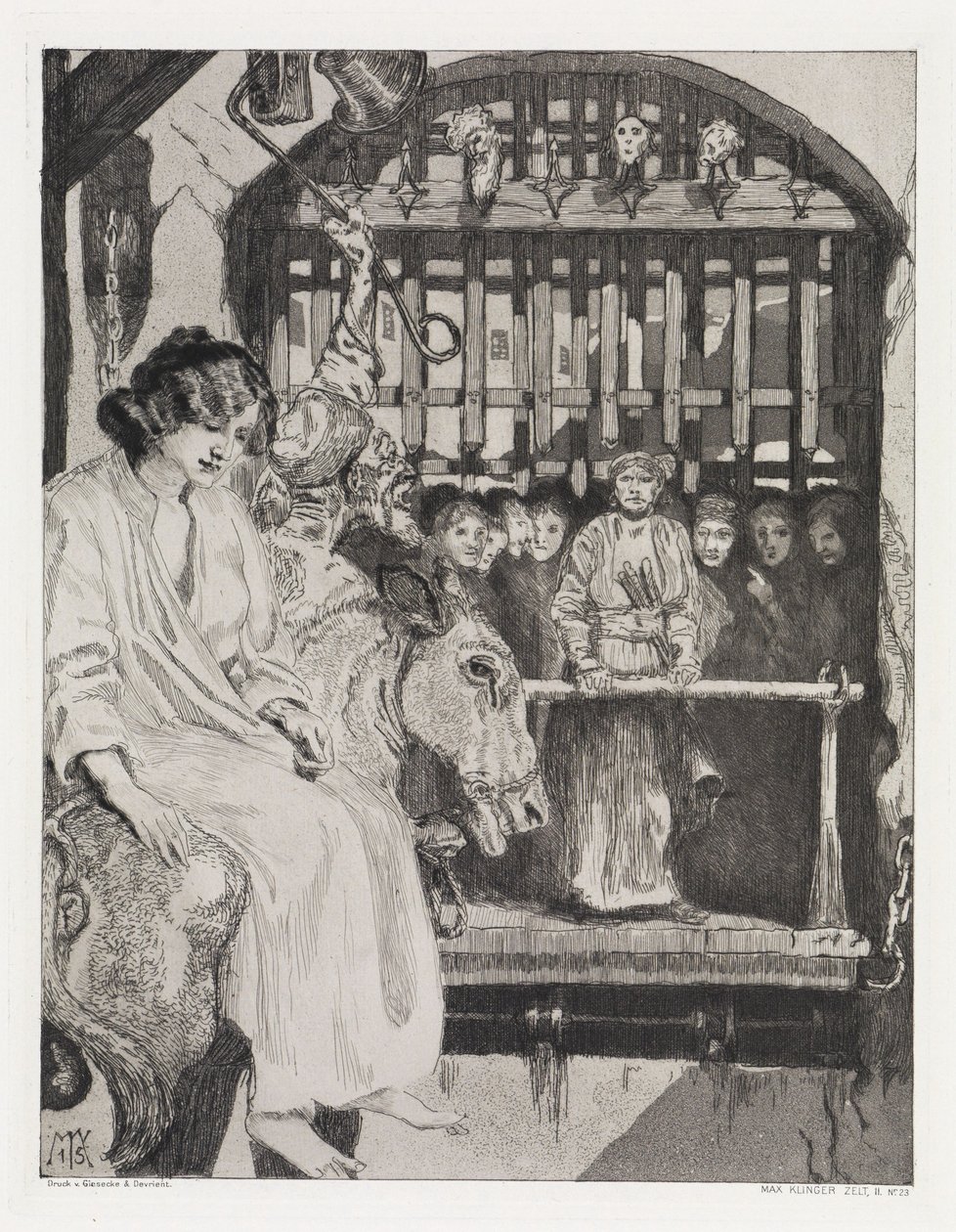 At the Gate (Tent, Opus XIV, Part 2, No. 23) by Max Klinger