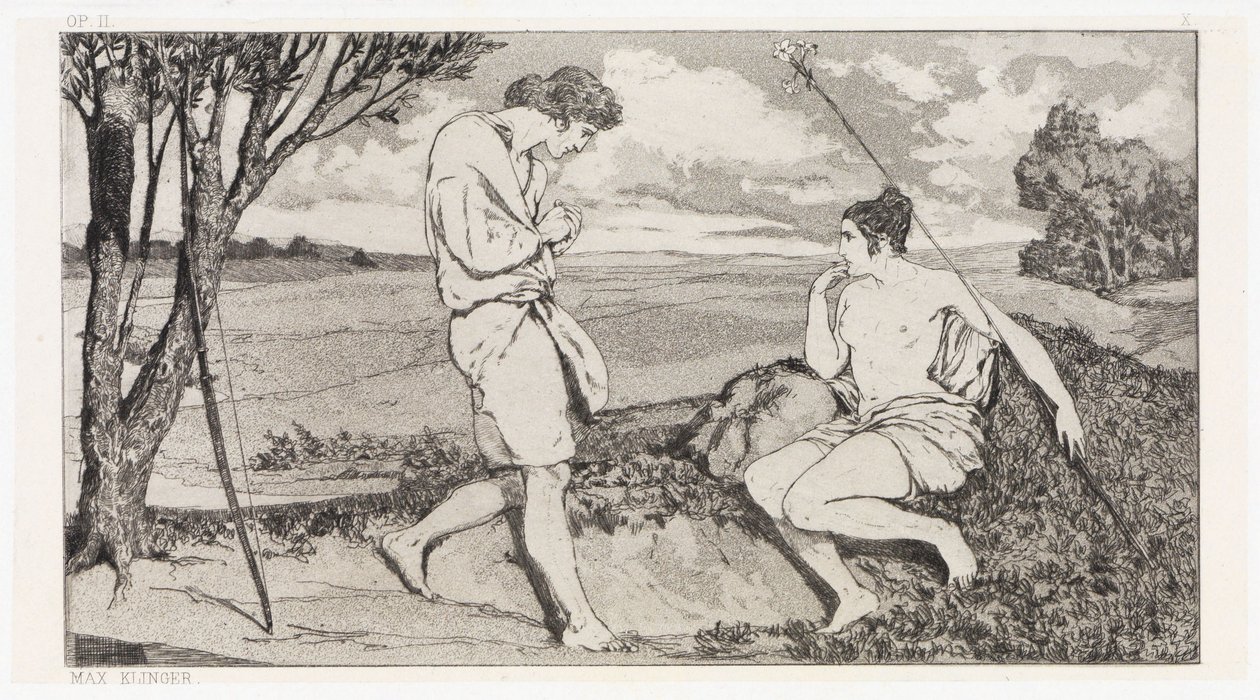 Apollo and Daphne I (Rescues of Ovidian Victims, Opus II, Plate 10) by Max Klinger