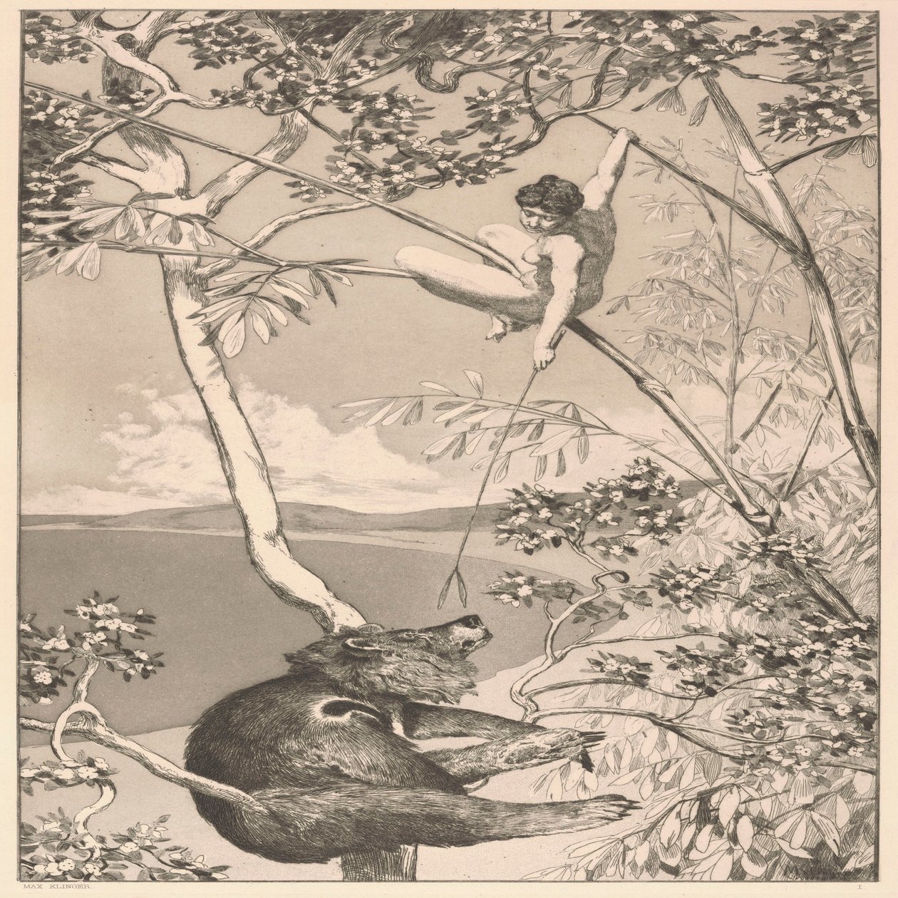 Bear and Elf by Max Klinger
