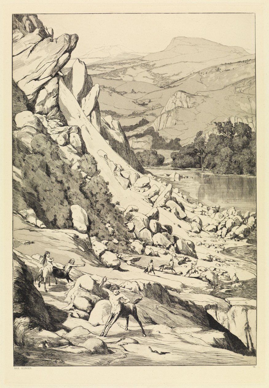 Landslide (Intermezzi, Opus IV, Sheet 6) by Max Klinger