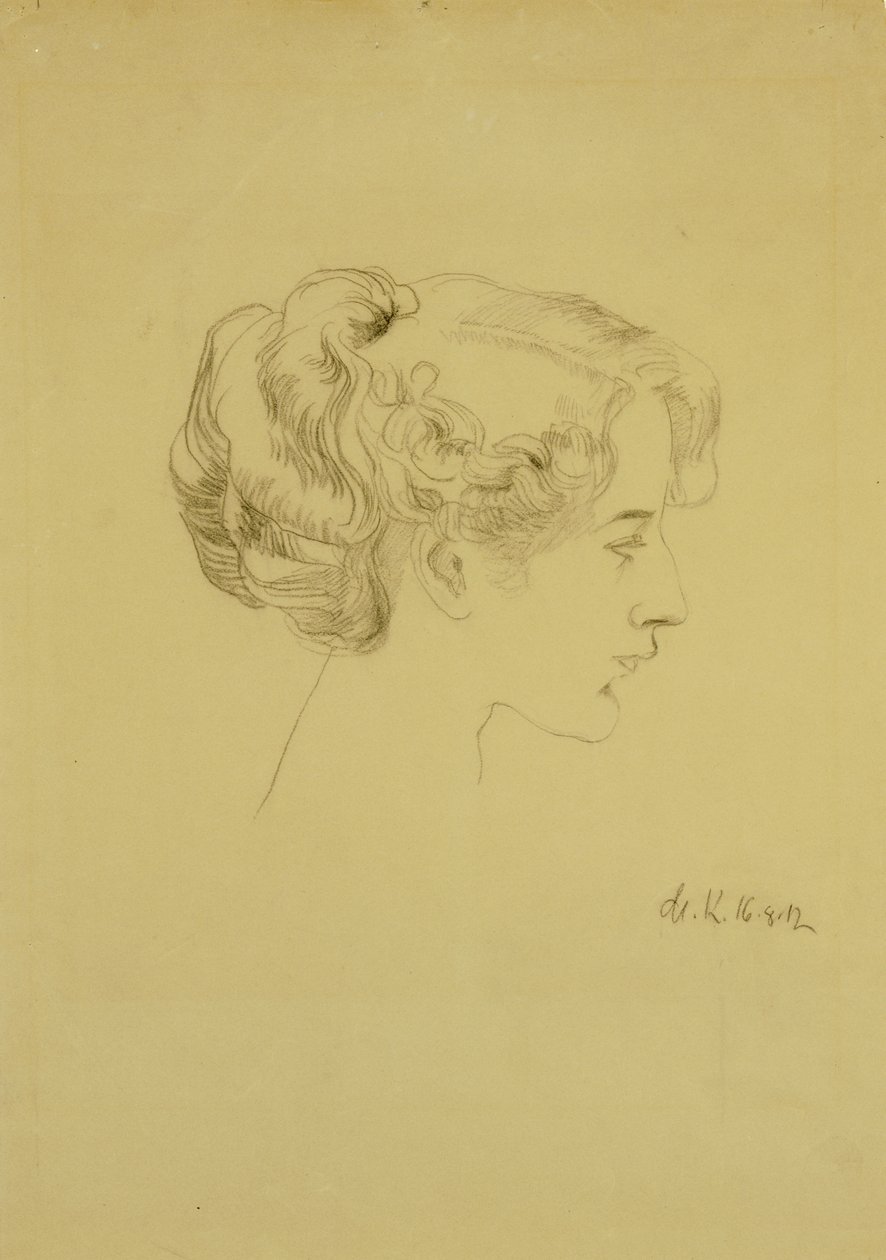 Head of a Woman in Profile by Max Klinger