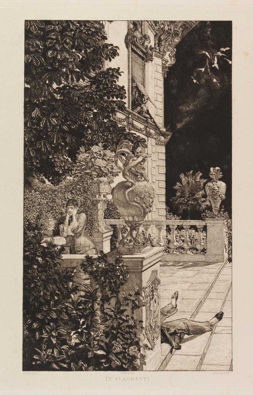 In Flagranti, from Dramas, Opus IX, 1883 by Max Klinger