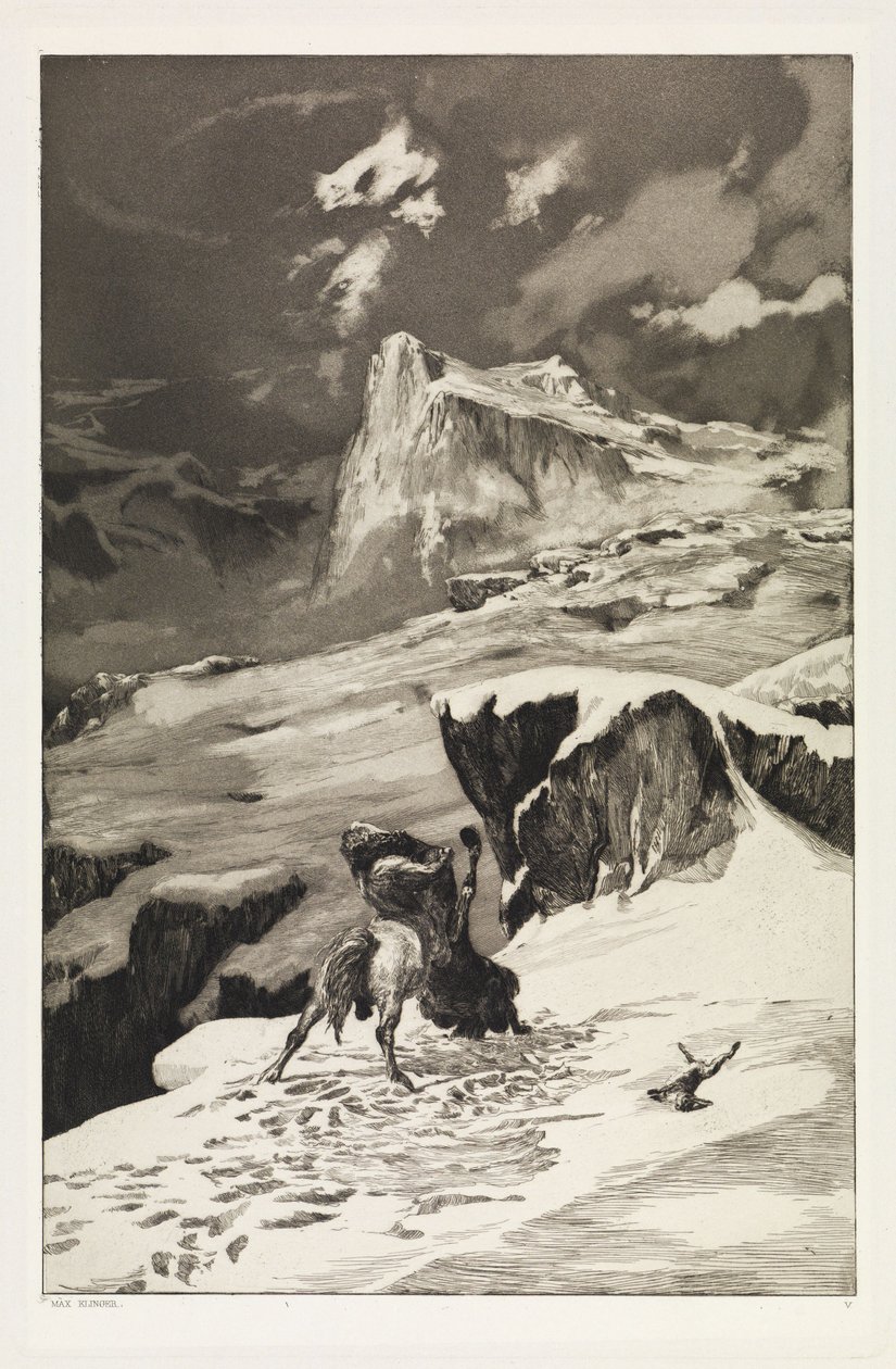 Fighting Centaurs (Intermezzi, Opus IV, Sheet 5) by Max Klinger