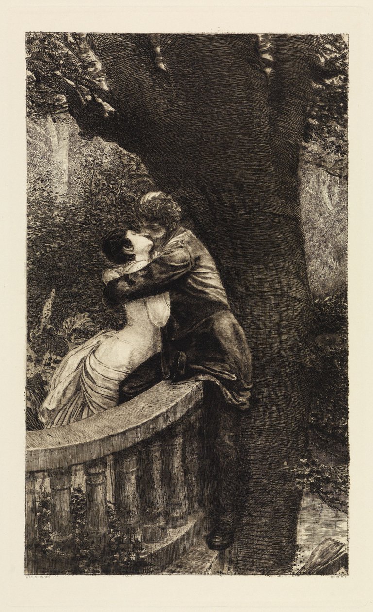 Kiss (In the Park) (A Love, Opus X, Sheet 4) by Max Klinger