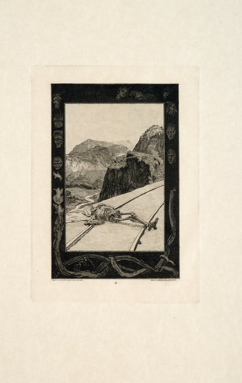 On the Rails, plate eight from On Death, Part I by Max Klinger