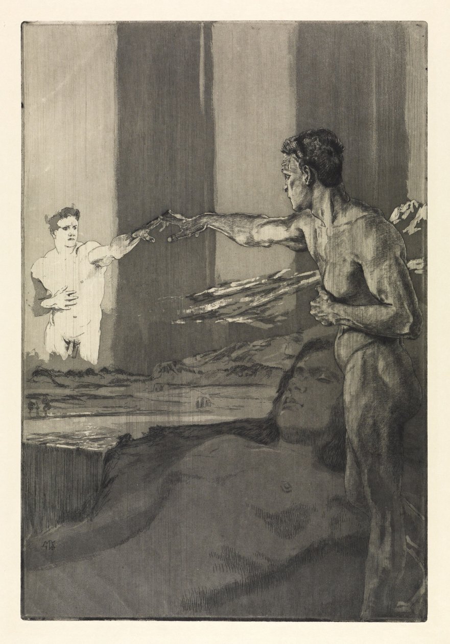 Philosopher (On Death, Second Part, Opus XI, Plate 4) by Max Klinger