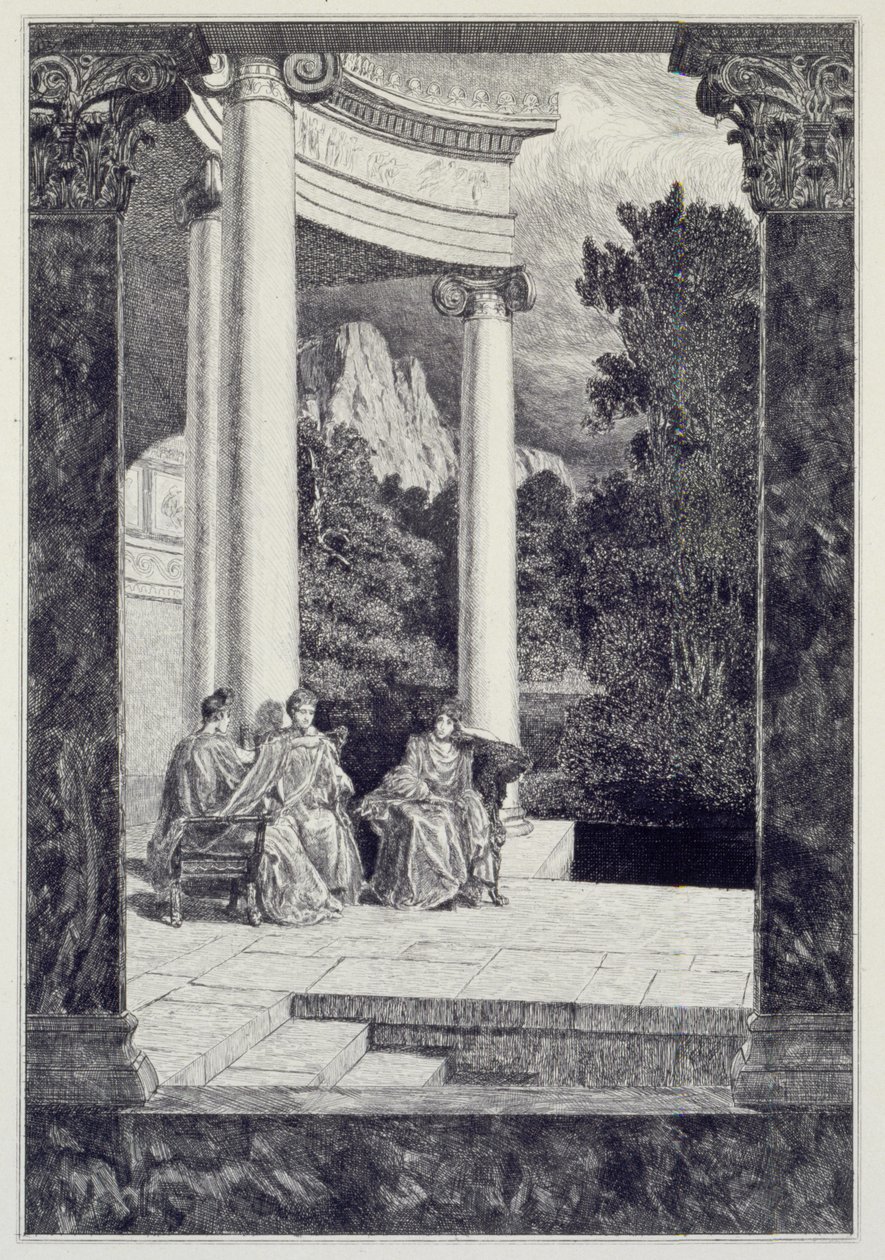 Psyche and her Sisters, plate 18 from the series “Cupid and Psyche: Opus V” by Max Klinger