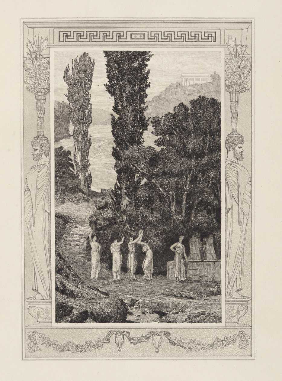 Psyche Wandering (Cupid and Psyche, Opus V, Plate 28) by Max Klinger