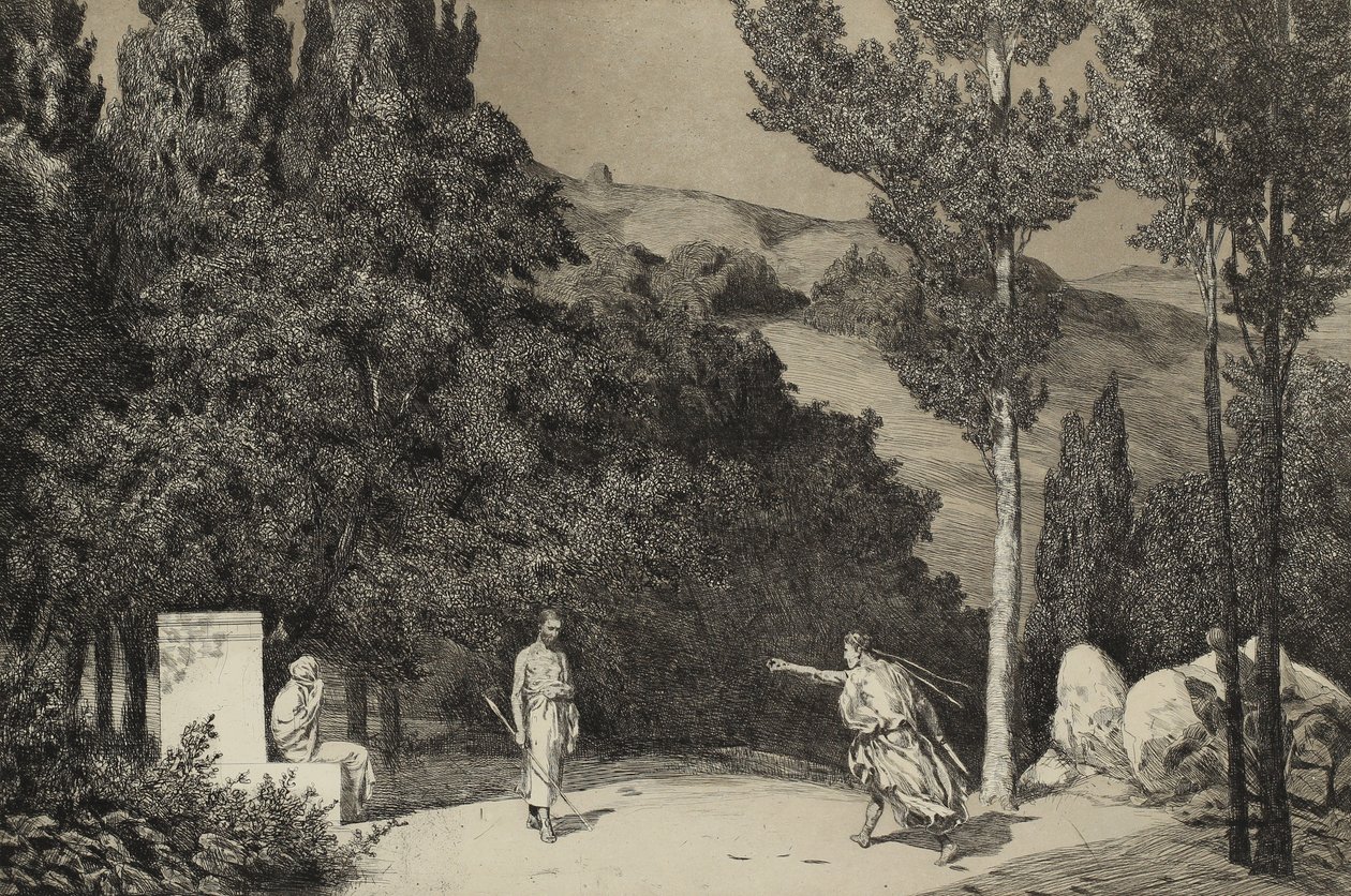Pyramus and Thisbe II (From the series Opus II) by Max Klinger