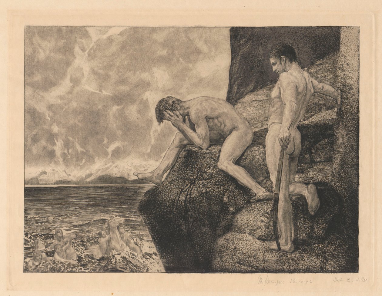 Prometheus Unbound, Plate 41, Brahms Fantasy, Op. XII by Max Klinger