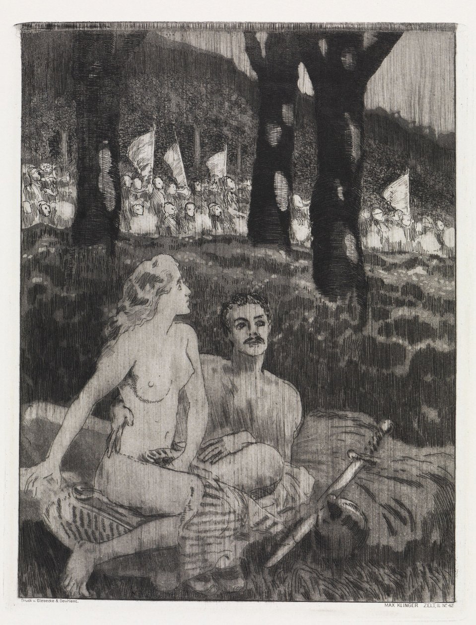 Forest Night (Tent, Opus XIV, Part 2, No. 42) by Max Klinger