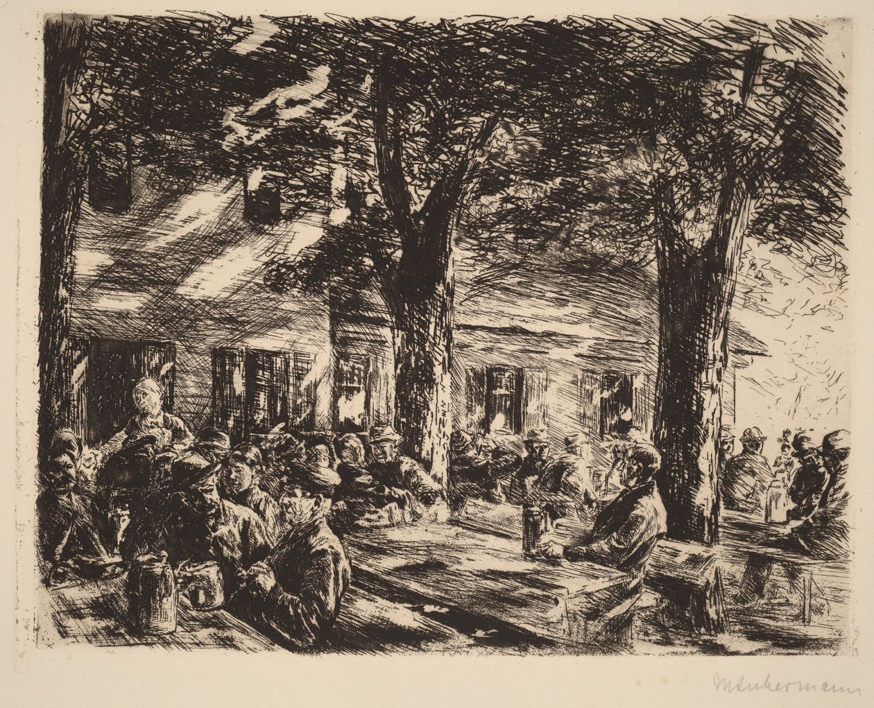 A Tavern Garden in Rosenheim by Max Liebermann