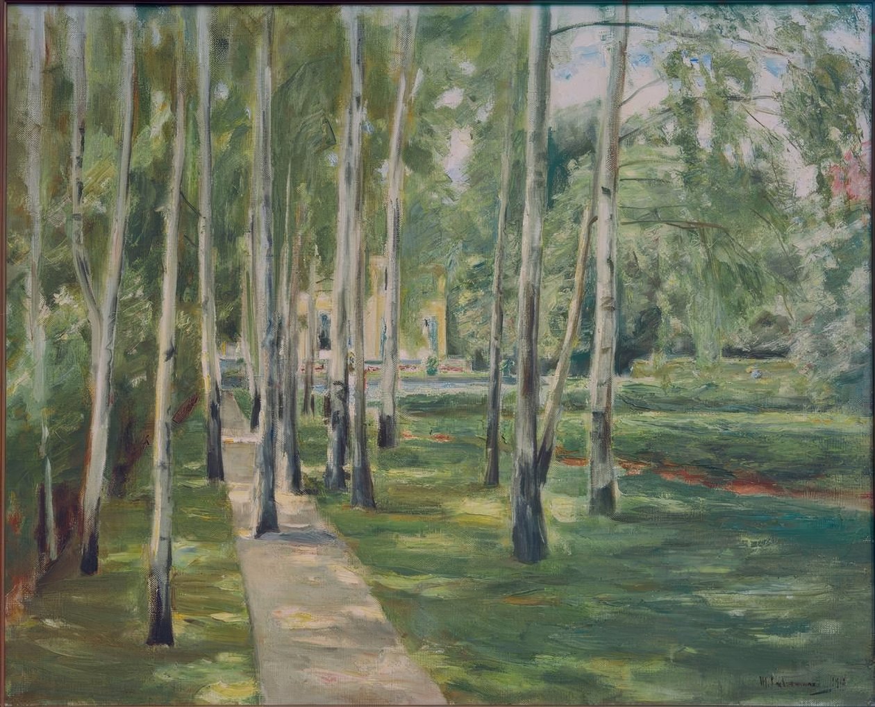 The Birch Avenue in Wannsee Garden Facing West by Max Liebermann