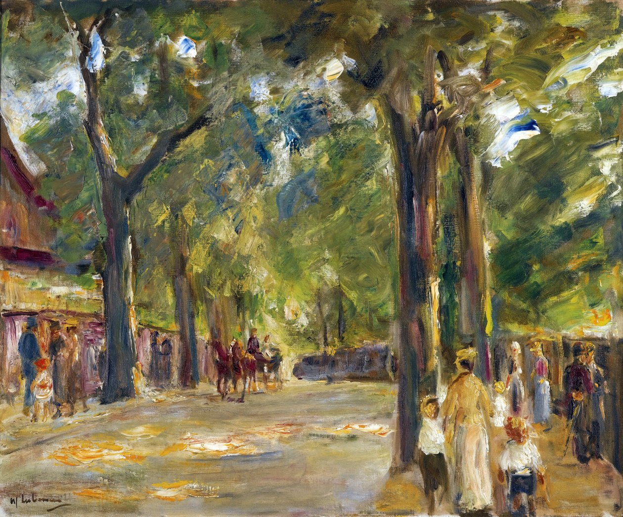 Figures on the Grosse Seestrasse in Wannsee by Max Liebermann