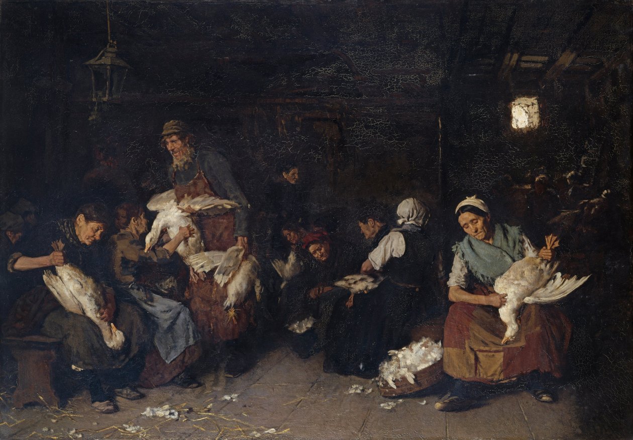 Goose Pluckers by Max Liebermann