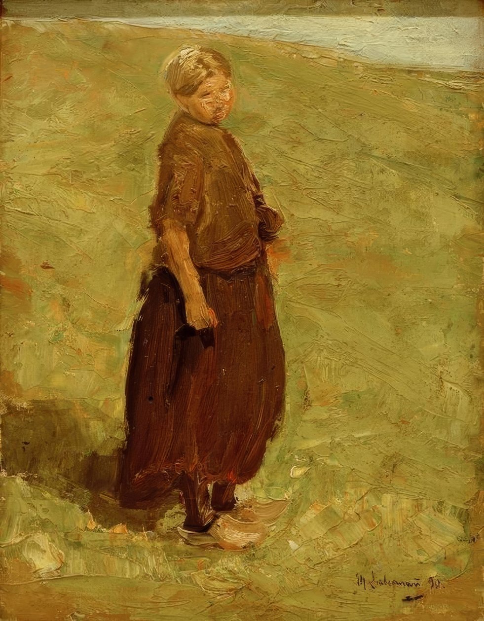 Girl on the Dune, Standing to the Right by Max Liebermann