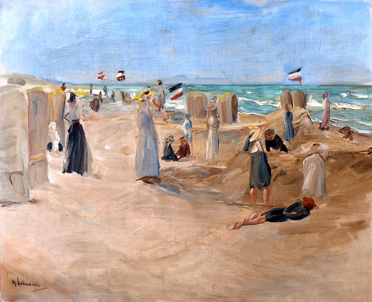 On the Beach at Noordwijk, 1908 by Max Liebermann
