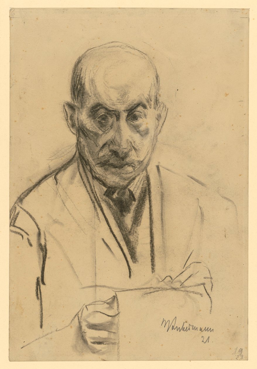 Self-Portrait Facing with Sketchbook by Max Liebermann