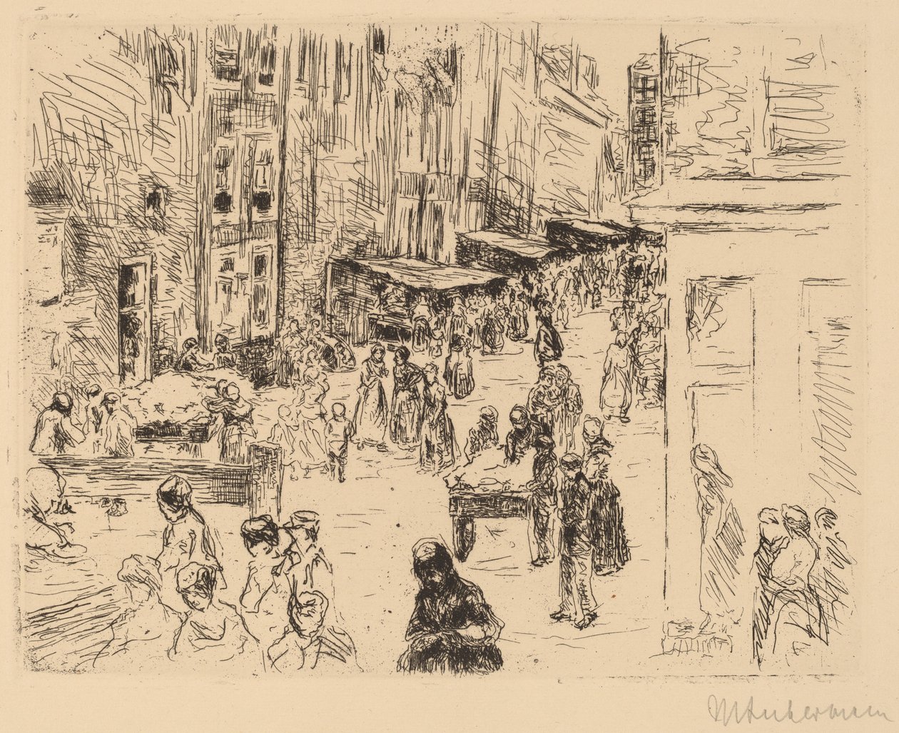The Jewish Quarter in Amsterdam by Max Liebermann