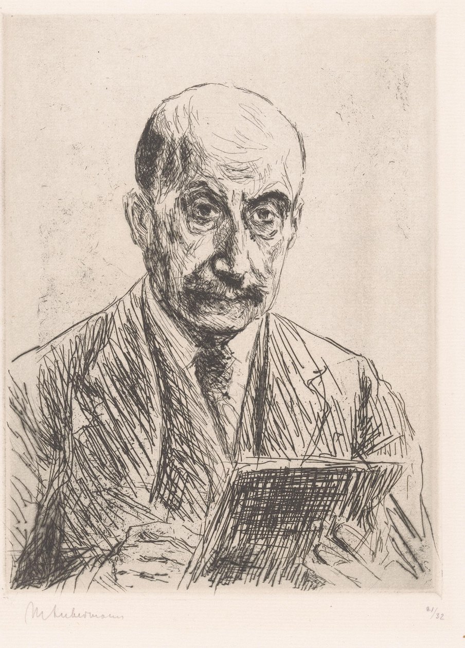 Self-portrait of Max Liebermann drawing by Max Liebermann