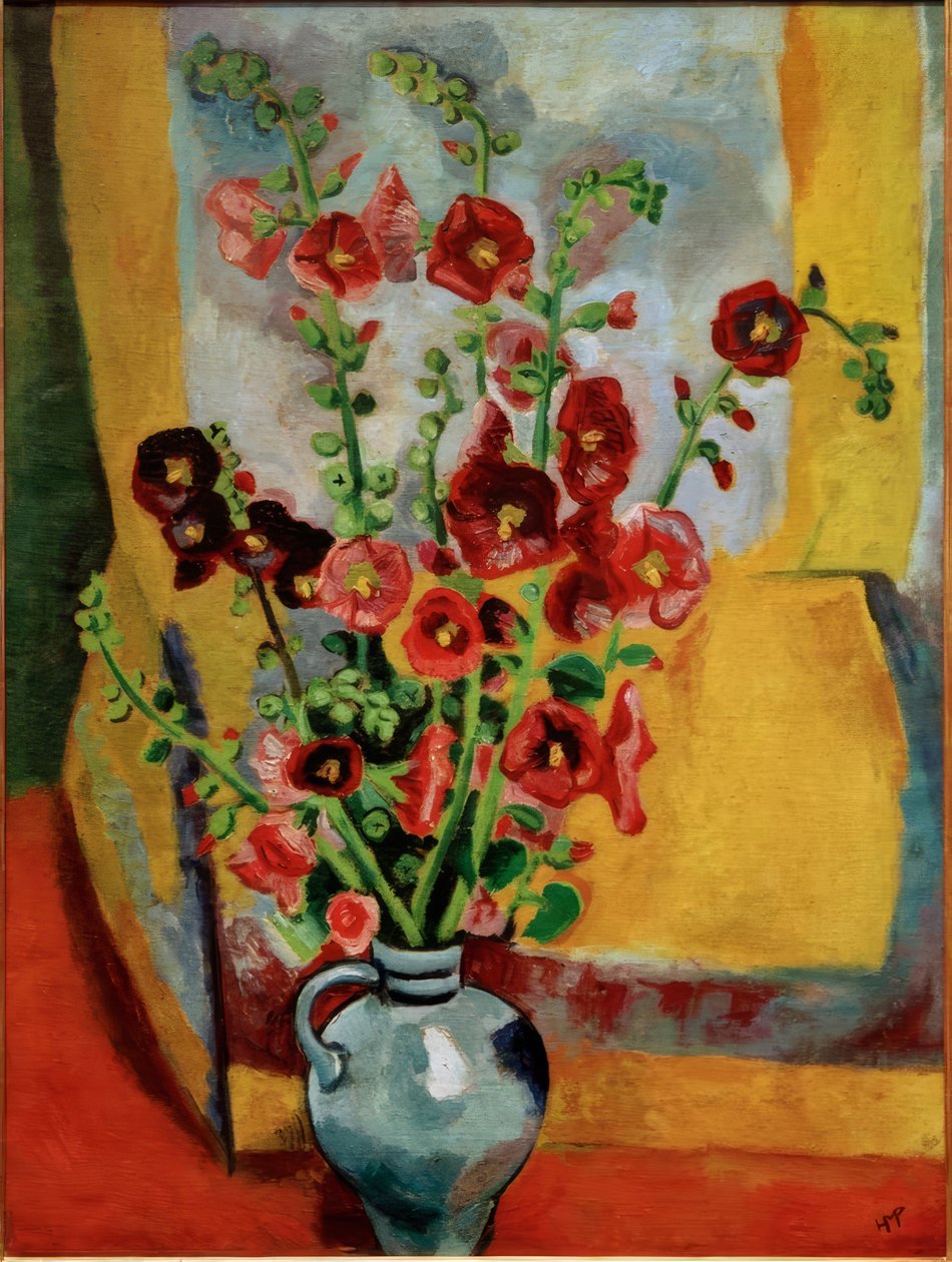 Hollyhocks by Max Pechstein