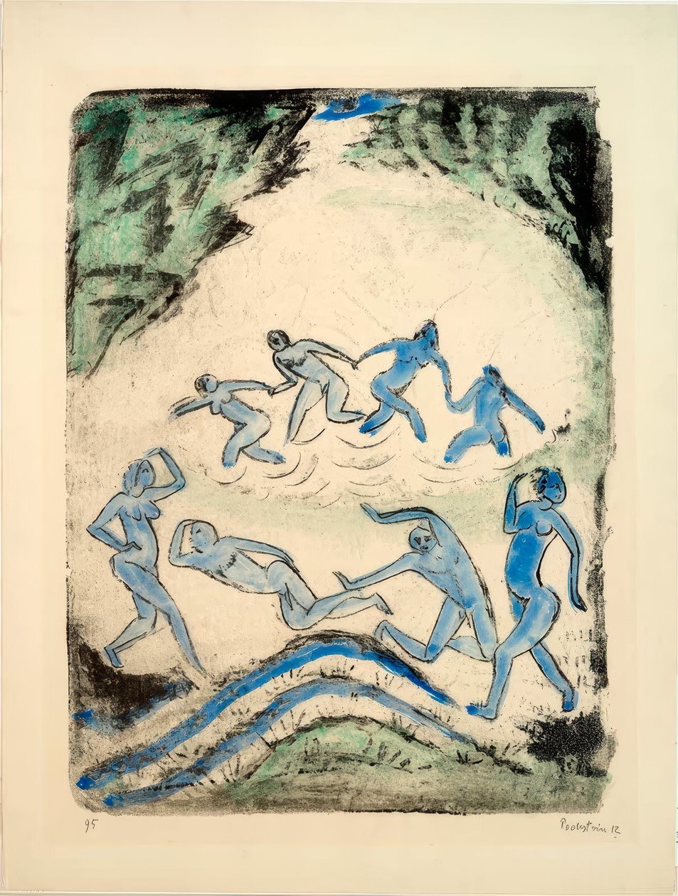 The Dance (Dancers and Bathers at the Forest Pond) by Max Pechstein