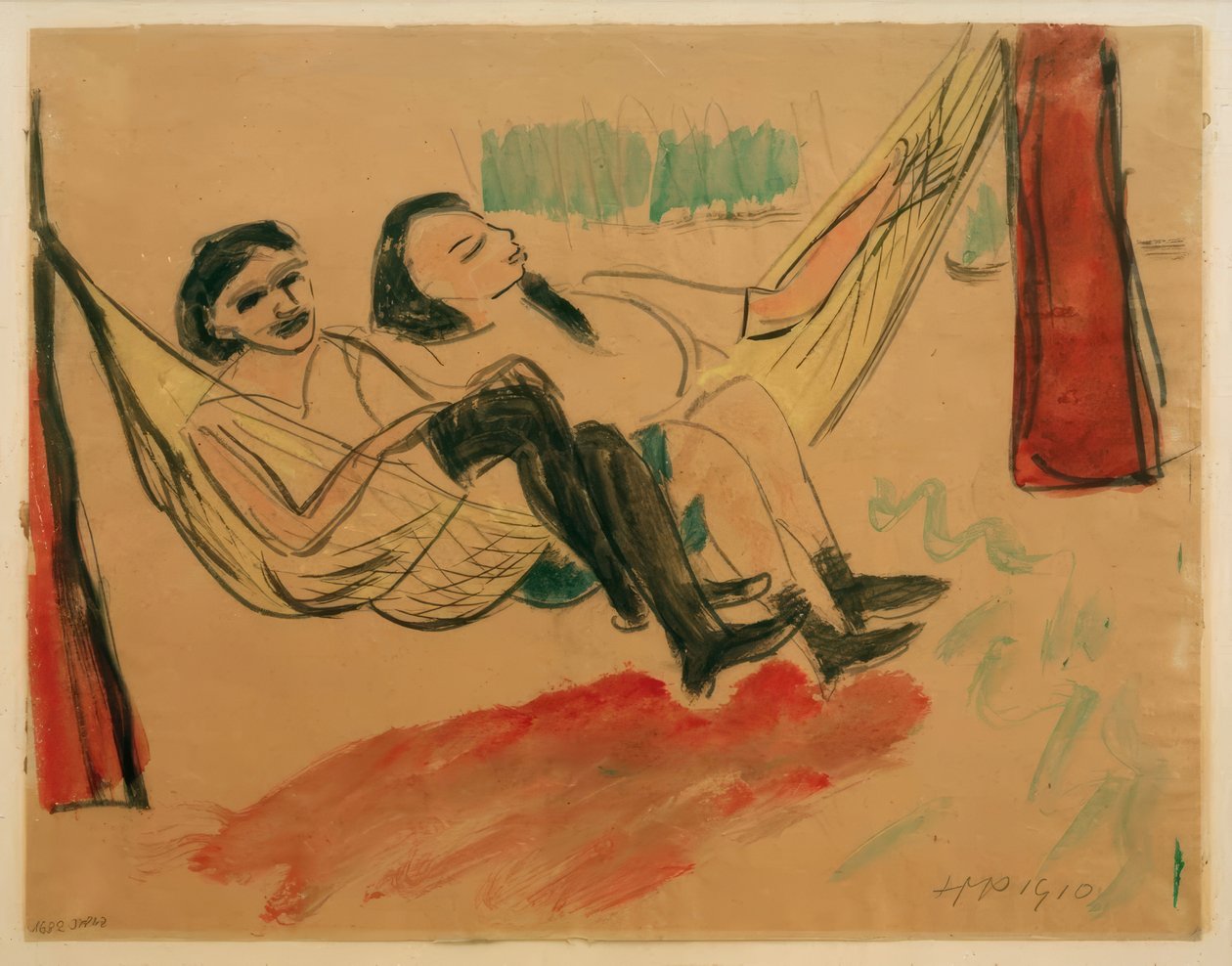 Two Girls in the Hammock I by Max Pechstein