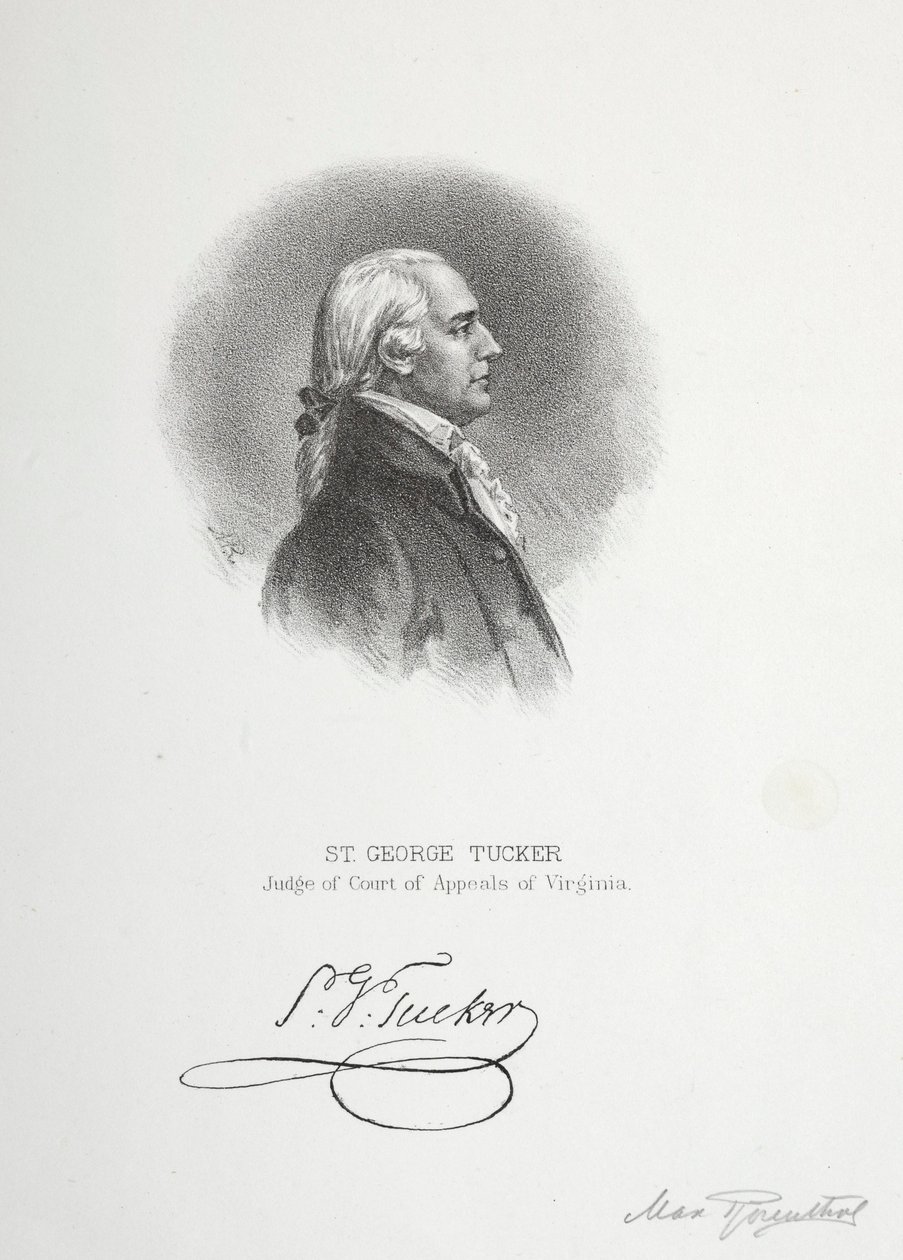 St. George Tucker, Judge of Court of Appeals of Virginia by Max Rosenthal