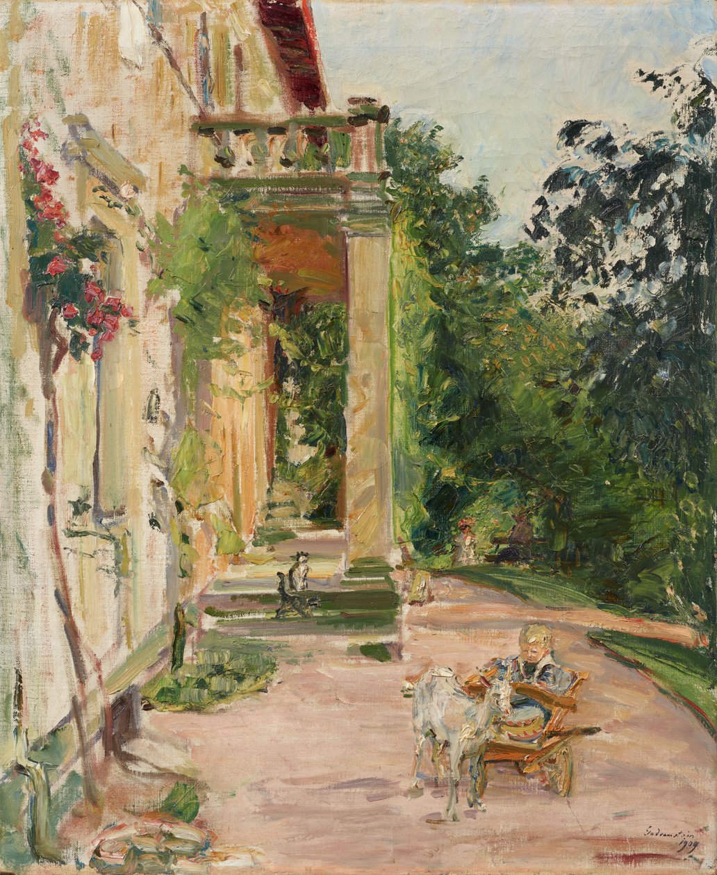 House in Godramstein - Wolfgang with Goat by Max Slevogt