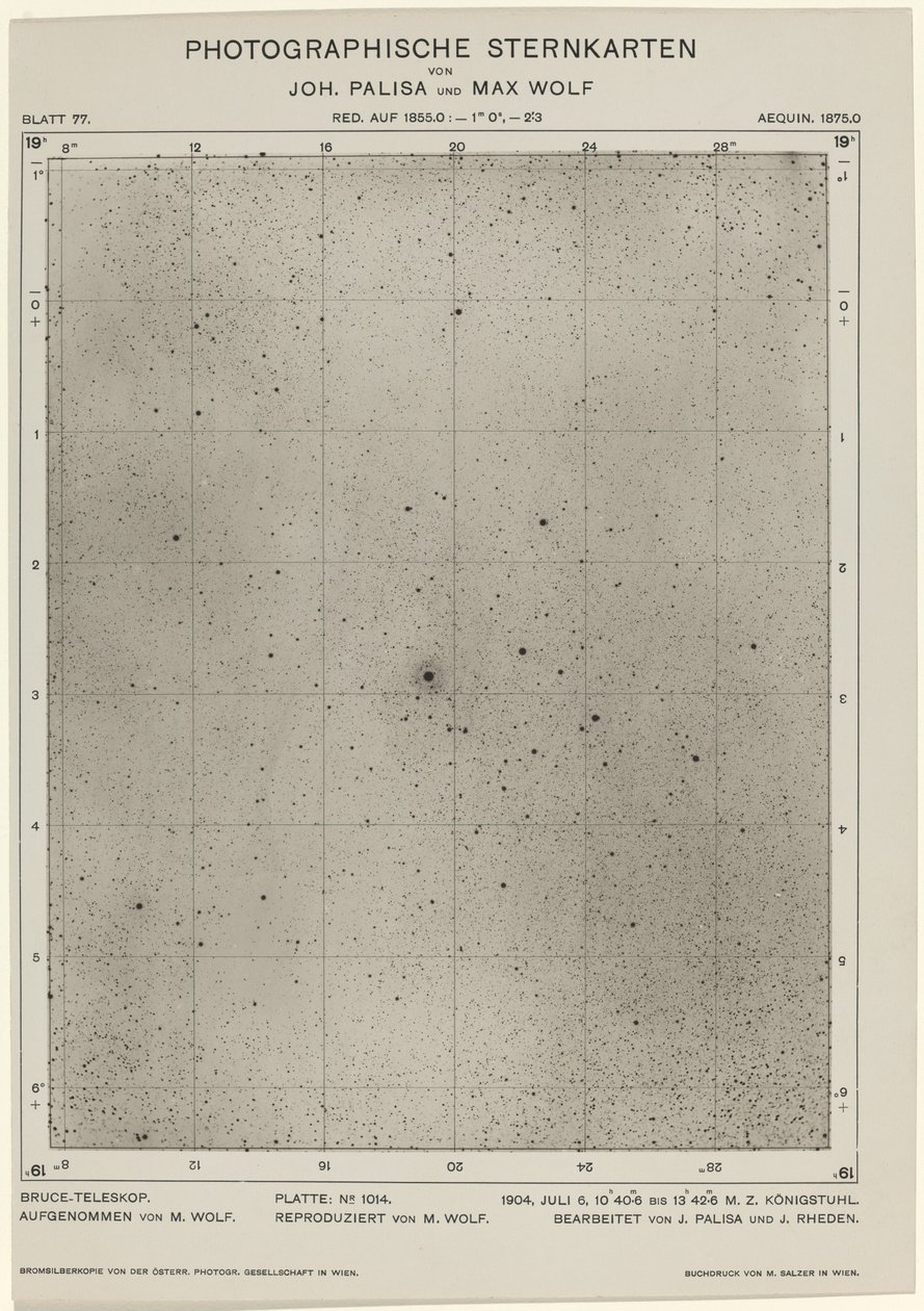 Photographic Star Charts July 6, 1904 by Max Wolf, Johann Palisa