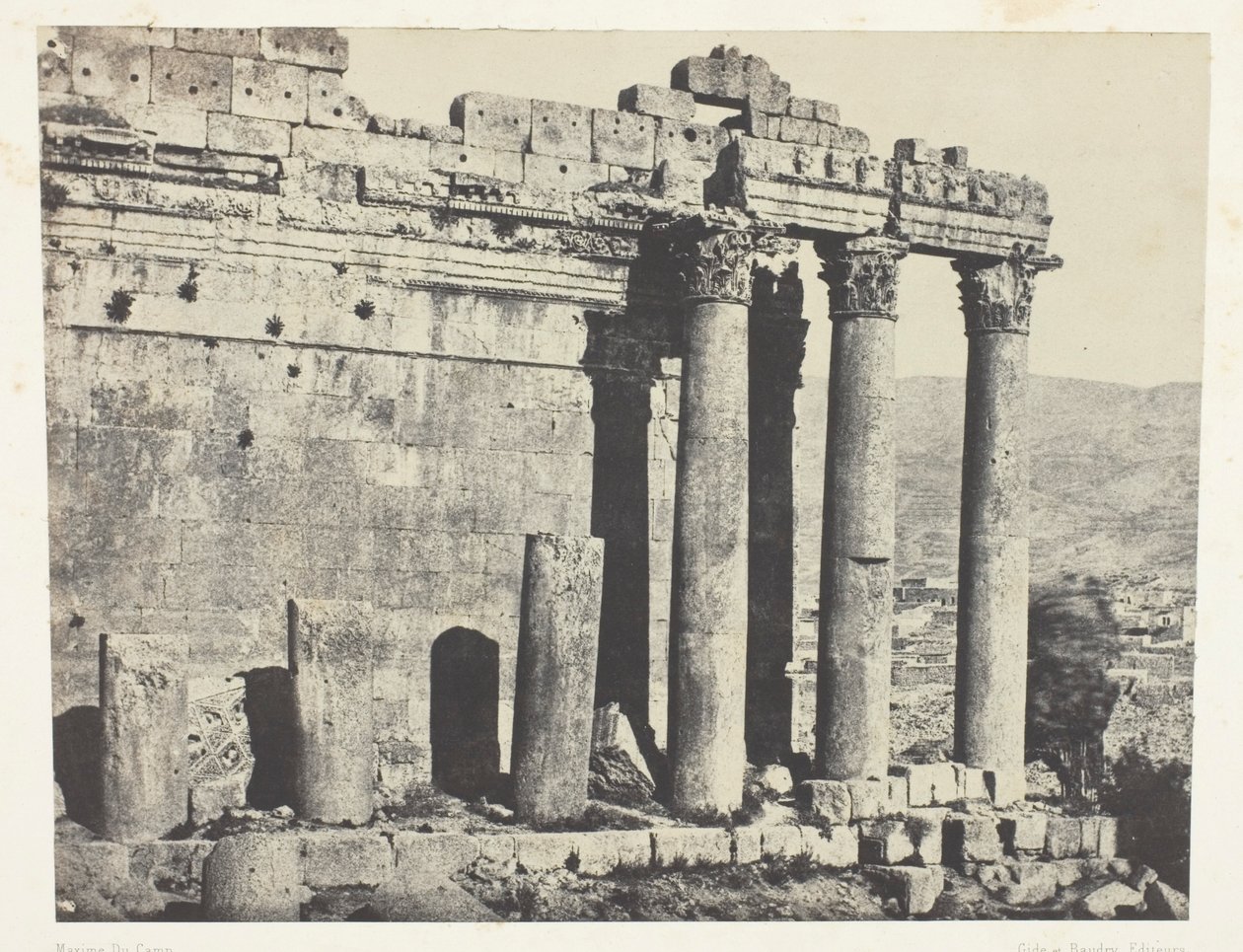 Baalbeck (Heliopolis), Temple of Jupiter, Western Facade; Syria by Maxime Du Camp