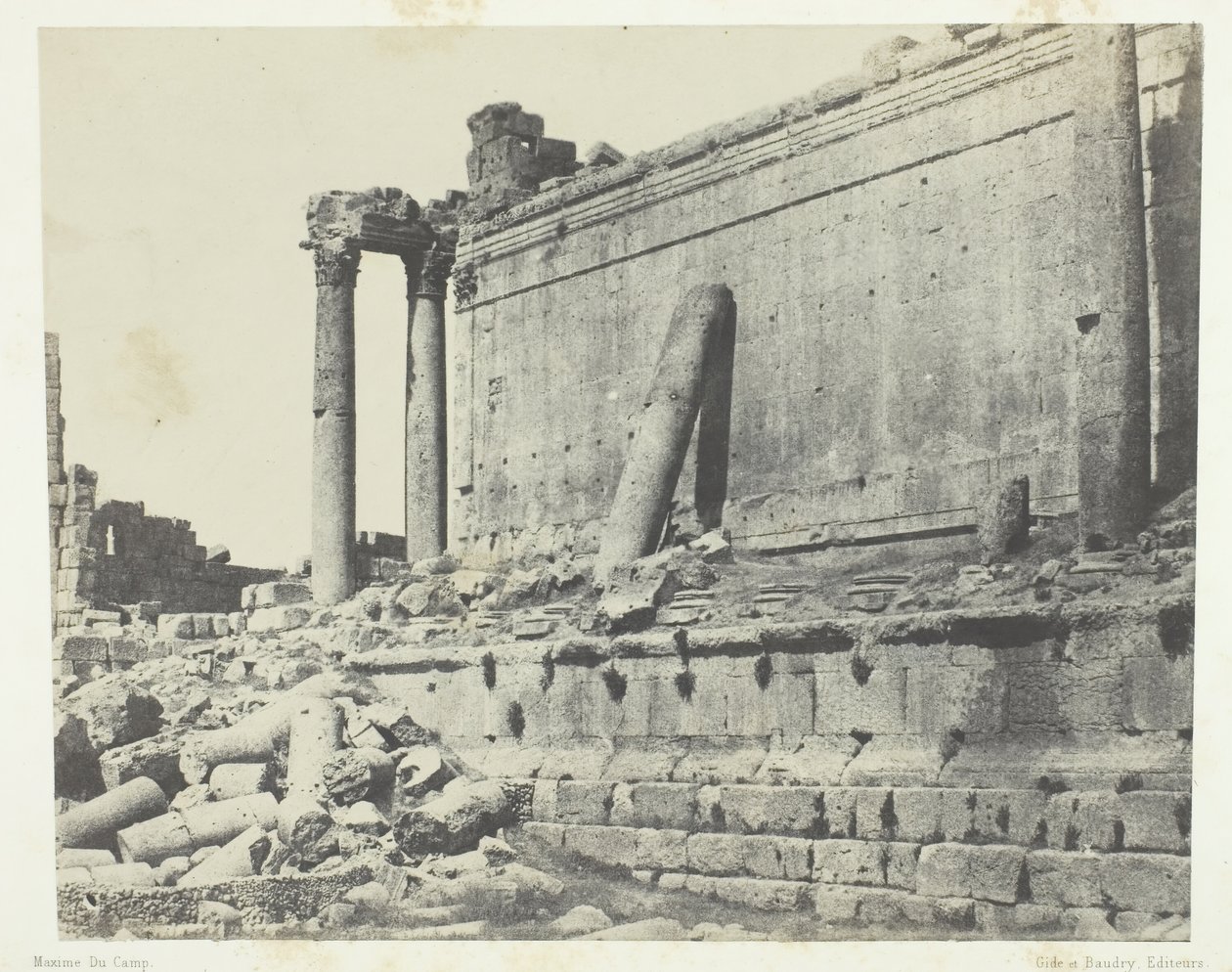 Baalbeck Heliopolis, Temple of Jupiter, Eastern Facade, Syria by Maxime Du Camp