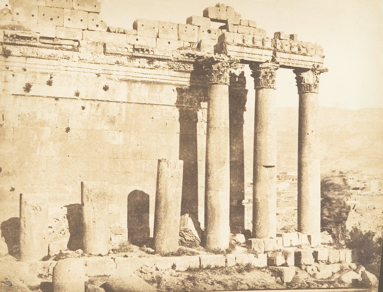 Colonnade Occidental of the Temple of Jupiter, at Baalbek Heliopolis, September 15, 1850 by Maxime Du Camp