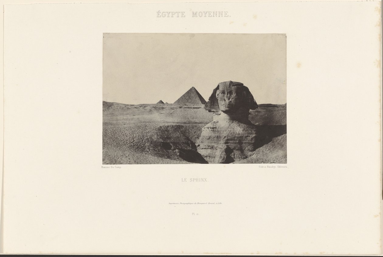 Egypt Middle. The Sphinx. by Maxime Du Camp