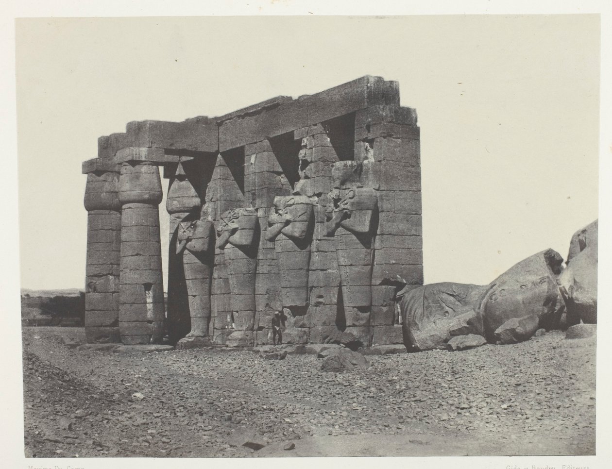 Gournah, Peristyle of the Tomb of Osymandias (Western Ramesseum); Thebes, plate 59 from the album "Egypt, Nubia, Palestine and Syria" (1852) by Maxime Du Camp
