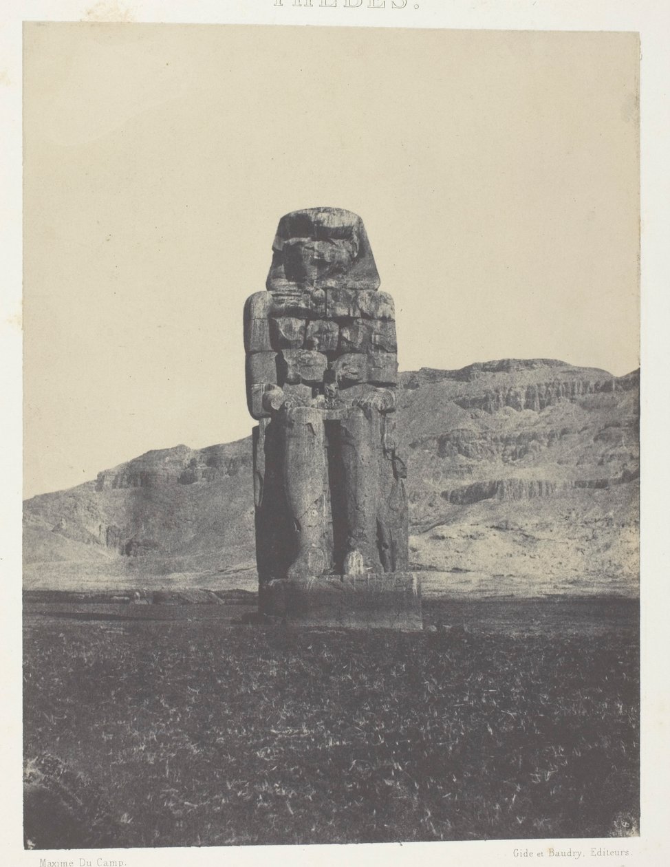 Gournah, Statue of Memnon; Thebes by Maxime Du Camp