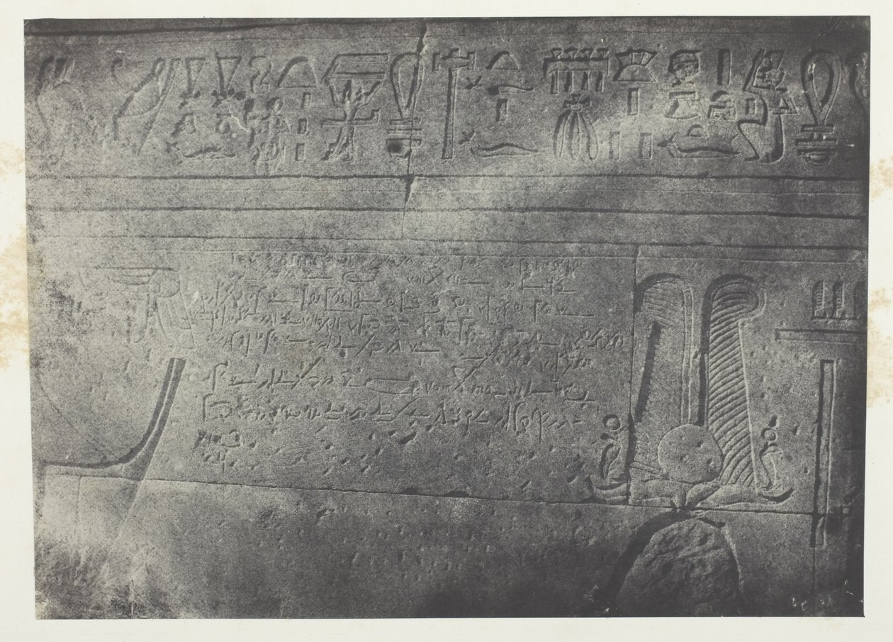 Grand Temple of Isis at Philae, Demotic Inscription; Nubia, plate 76 from the album 