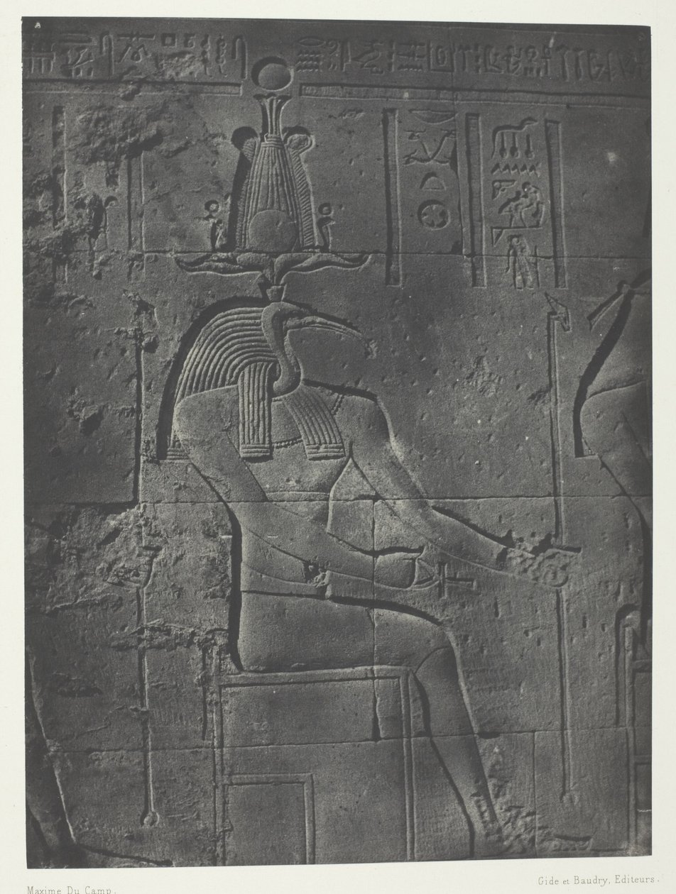 Grand Temple of Isis at Philae, Thoth Ibiocéphale; Nubia, plate 79 from the album "Egypt, Nubia, Palestine and Syria" (1852) by Maxime Du Camp