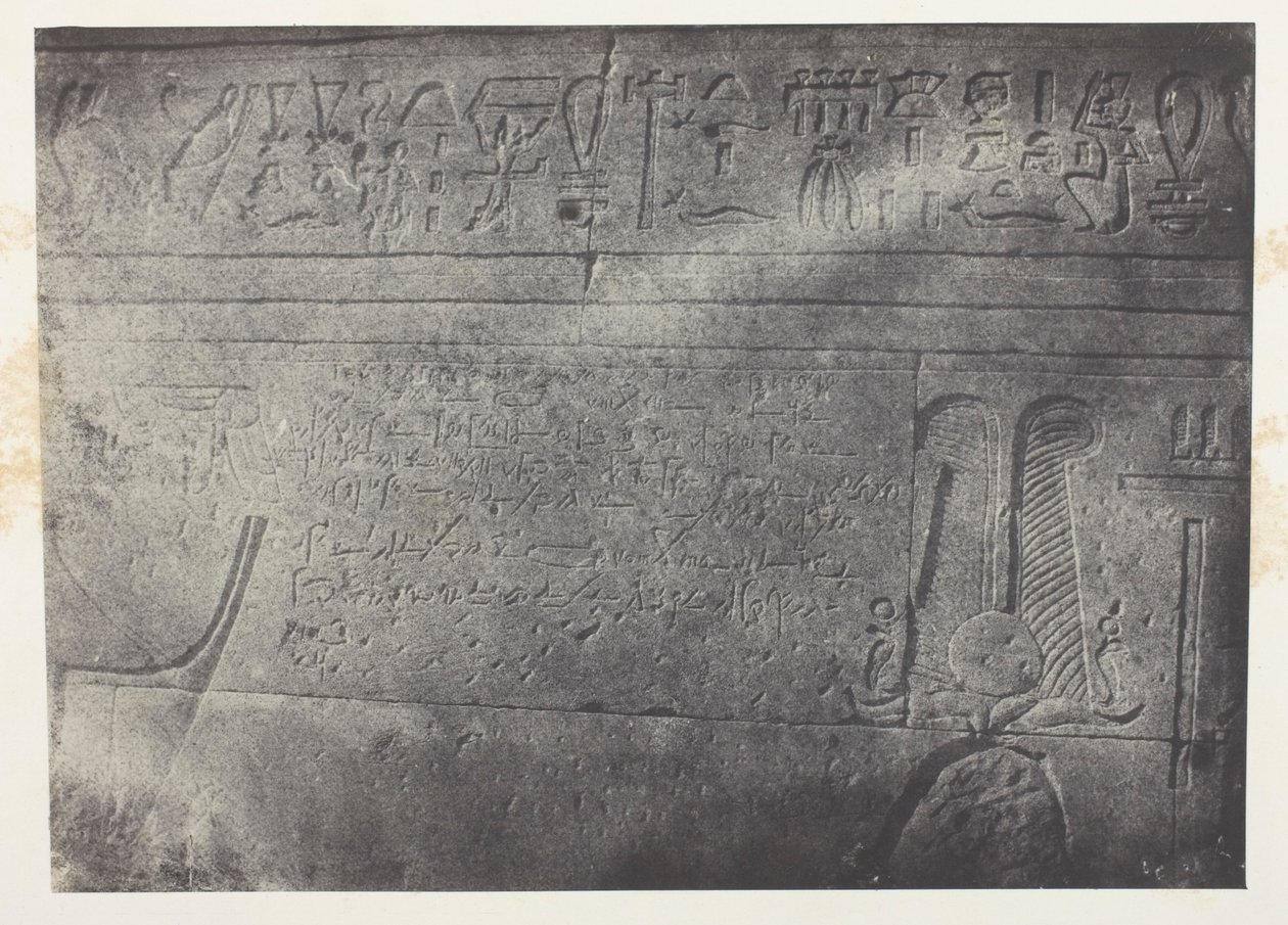 Grand Temple of Isis at Philae, Demotic Inscription; Nubia, plate 76 from the album 